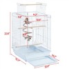 Yaheetech Travel Bird Cage with Open Play Top for Budgie, Finch, Green Cheek Canary, Parakeet Cockatiel - 3 of 4