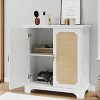 Vynxaria Rattan Sideboard Buffet with Liquor Storage Kitchen Console Decorative Cabinet For Corridors Entrances Living Rooms - 2 of 4