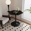 Vynxaria Dining Tables - 31.50" Hexagonal Coffee Table with Black Marble Print for Modern Living - 4 of 4
