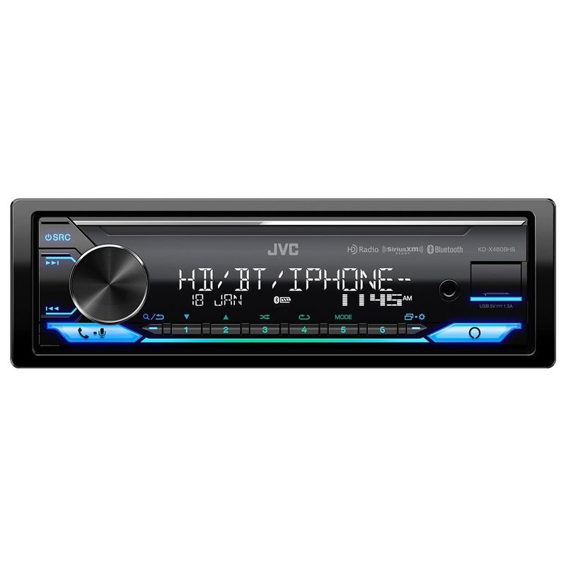 JVC KD-X480BHS Digital Media Receiver featuring Bluetooth, USB, HD Radio, Amazon Alexa, 13-Band EQ, Variable-Color Illumination, 2 of 5