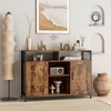 Kitchen Buffet MDF Storage Cabinet With 2 Doors Buffet Table Sideboard Accent Liquor Coffee Bar Cabinet For Kitchen - 2 of 4
