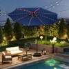 Costway 10 FT Solar Offset Hanging Umbrella with 96 Solar Multi-colored Flowing LED Lights Beige/Coffee/Gray/Navy/Red/Turquoise - 4 of 4