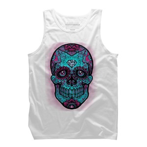 Men's Design By Humans Sugarskull Calavera III By RobertoJL Tank Top - 1 of 3