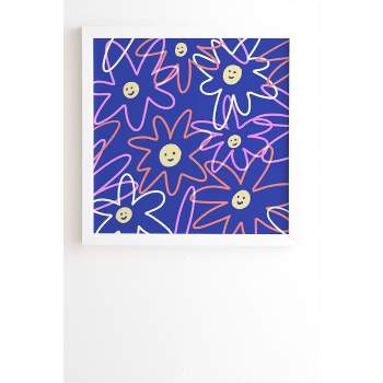 12" x 12" Jenny Chang-Rodriguez Happy Framed Wall Art White/Purple - Deny Designs