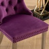 Okak Modern Comfy Dining Chairs Set of 2, Tufted Velvet Upholstery Kitchen Chairs with Chrome Stainless Metal Legs & Nailhead Trim - 4 of 4