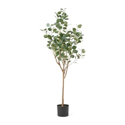SKRAN Eucalyptus Tree Artificial,with Artificial Leaves,Fake Trees Indoor Outdoor for Home Office Living Room Bedroom Foyer Porch Decor.