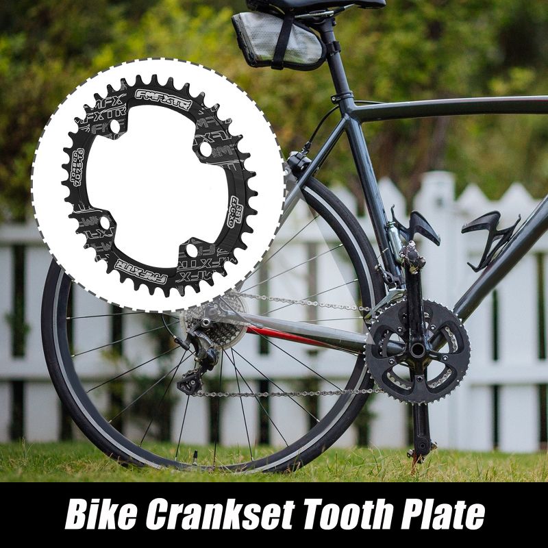 Unique Bargains 4 Holes Aluminum Alloy Bike Crankset Tooth Plate 4.09", 2 of 7