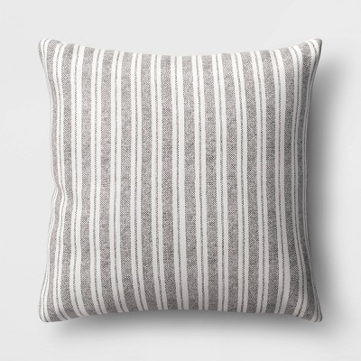 Oversized Striped Square Throw Pillow Black/Cream - Threshold™