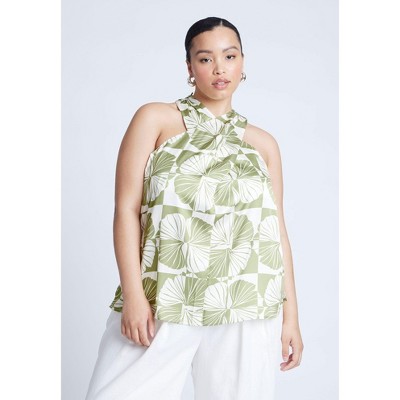 ELOQUII Women's Plus Size Halter Neck Top