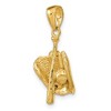 Black Bow Jewelry 14k Yellow Gold 3D Baseball Pendant - 4 of 4