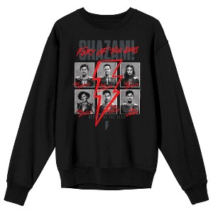 Shazam 2 Fury Of The Gods Crew Neck Long Sleeve Black Adult Sweatshirt - 1 of 3