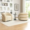 SEYNAR Modern Glam PU Leather 360 Degree Swivel Accent Armchair with Metal Base Set of 2 - 2 of 4
