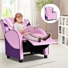 Costzon Kids Recliner, Gaming Chair with Footrest, Headrest, Lumbar Support & Side Pockets, Leather Lounge for Living & Gaming Room (Pink) - 2 of 4