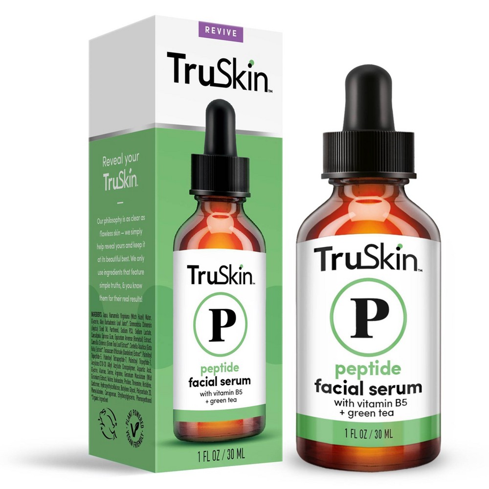 Photos - Cream / Lotion TruSkin Peptide Facial Serum with Vitamin B5 and Green Tea - 1 fl oz