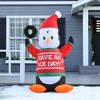 Homcom 6ft Christmas Inflatable Penguin Wearing Christmas Sweater ...