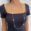 Adornia Silver Plated 36" Mother of Pearl Flower Station Necklace - 2 of 4