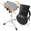 Ashthorpe Drum Practice Pad Set with Snare Stand - 12" Double-Sided Silent Drum Kit with Drumsticks and Carrying Bag - 2 of 4