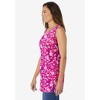 Woman Within Plus Size Perfect Printed Sleeveless Shirred V-Neck Tunic - 4 of 4