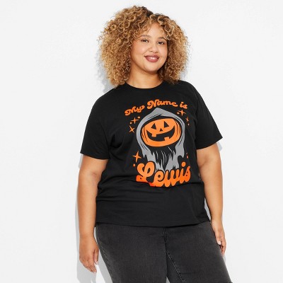 Women's Lewis & Friends™ Lewis The Pumpkin Ghoul™ Short Sleeve Graphic T-Shirt - Black