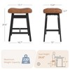 Arceso Counter Height Bar Stools Set, Barstools with Thick Faux Leather Saddle Seat & Heavy Duty Metal Legs,24Inch Kitchen Counter Stools - 2 of 4