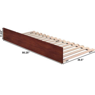 Walnut Twin XL Urban Trundle Bed with Sleek Design