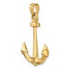 Black Bow Jewelry 14k Yellow Gold 3D Anchor Pendant - 4 of 4
