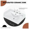 Mshliw 24" Bathroom Vanity with Smooth Ceramic Sink, Cabinet with Door & Two Drawers, Adjustable Shelf, Solid Wood & MDF Construction - 2 of 4