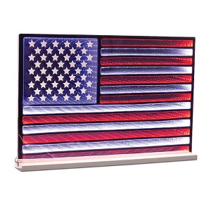 EkkoLights American Flag Infinity Light Display, Dual-Sided Patriotic LED Acrylic Decor, Red White Blue 26.3" by Melrose - 1 of 3