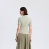 Women's Slim Fit Short Sleeve Mock Neck T-Shirt - A New Day™ Sage - 3 of 4