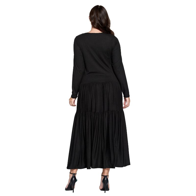 L I V D Women's Tiered Maxi Dress with Long Sleeves, 3 of 4