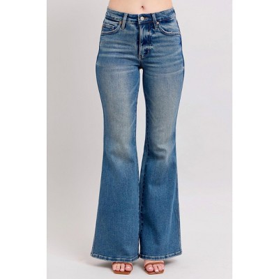 Women's Vintage Wash Shield Pocket Flare Jean - Judy Blue 14W