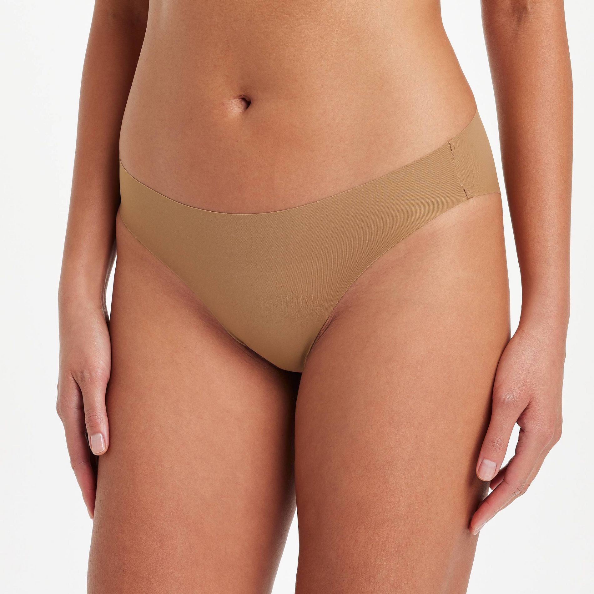 Women's Invisible Edge Laser Cut Cheeky Bikini Underwear - Auden™ Caramel M: Seamless, Low Rise, Pull-On
