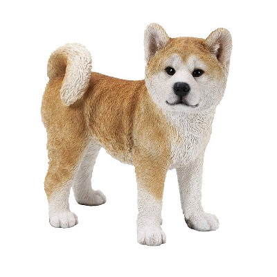 18" Polyresin Standing Akita Dog Statue Brown - Hi-Line Gift