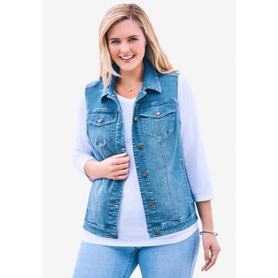 Woman Within Stretch Denim Vest