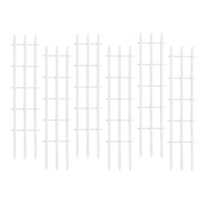 White Plastic Trellis Plant Support Stakes - Set of 6