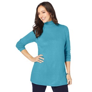 Jessica London Women's Plus Size Cotton Cashmere Turtleneck - 1 of 4