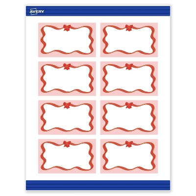 Avery Business Cards, 2" x 3.5", Gold-Pink Bow, Matte, 80ct