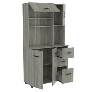 Kitchen/Microwave Storage Cabinet Smoke Oak - Inval - 1 of 4