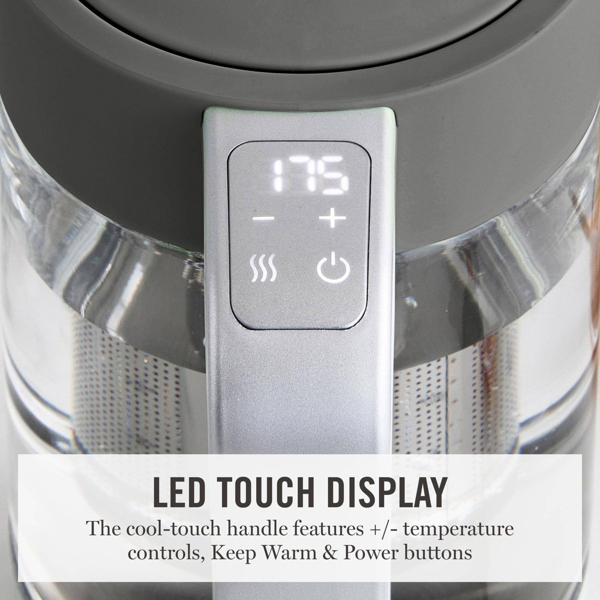 Martha Stewart 1.7L Glass Carafe Electric Kettle with Removable Tea Infuser - thumbnail 6