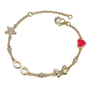 "Guili Luxurious 14K Gold Plated Bracelet: Elevate Your Child's or Young Adult's Style with Opulent Sophistication" - 1 of 3
