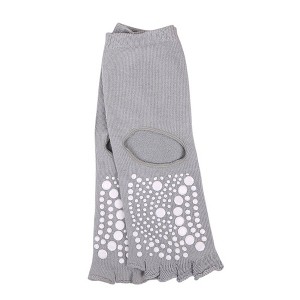 Anna-Kaci Women's Open Toe Grip Yoga Socks with Anti-Slip Sole and Cut-Out Instep Design for Pilates and Barre Workouts Comfort - 1 of 4