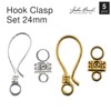 John Bead Must Have Findings Metal Silver 24mm Hook Clasps for Jewelry Making Findings, 5 Pieces - 4 of 4