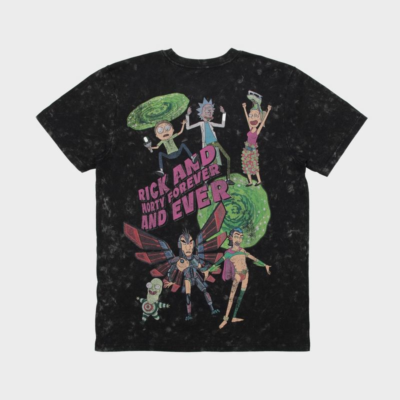 Men&#39;s Cartoon Network Rick and Morty Short Sleeve Graphic T-Shirt - Black Wash, 2 of 3