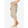 Woman Within Plus Size Petite Convertible Length Cargo Capri/Bermuda - 4 of 4