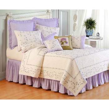 C&F Home Lavender Plaid Bed Skirt