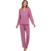 Women's Long Sleeve Heart Print Pajama Set - White Mark - 2 of 4