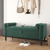 46.5" Upholstered Storage Ottoman Bench with Rolled Armrests, Wood Legs & Hidden Chest, Entryway Shoe Bench Seat - 3 of 4