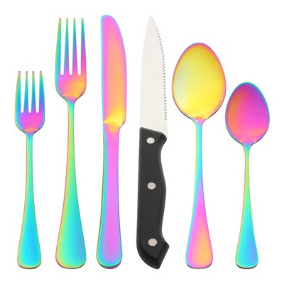 REGALWOVEN Stainless Steel Durable Rust-Proof Corrosion Resistant Flatware Set 24 Pcs