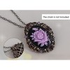 Alilang Vintage Gothic Cameo Rose Brooch Pin with Antique Silvery Tone and Rhinestone Accents - 3 of 4