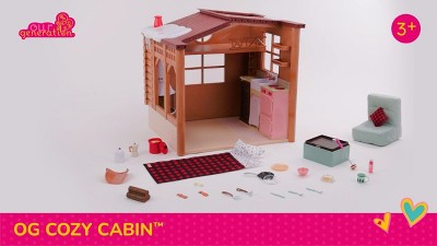 Our Generation Cozy Cabin Dollhouse Playset for 18